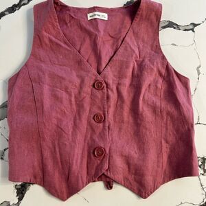 Brownie Linen Vest Top Small
